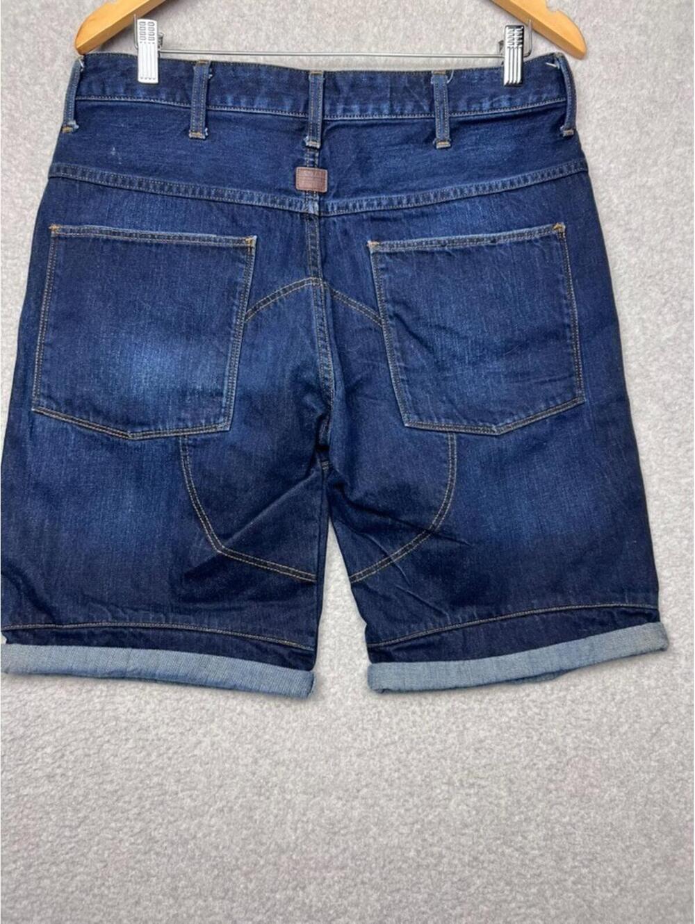 G-STAR RAW D-Staq 3D Denim Shorts 32 Dark Wash 9-Pocket Utility Streetwear Jorts